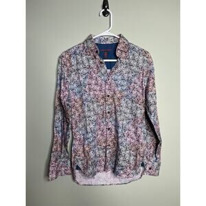 Visconti Black Paisley Multicolored Dress Shirt Small